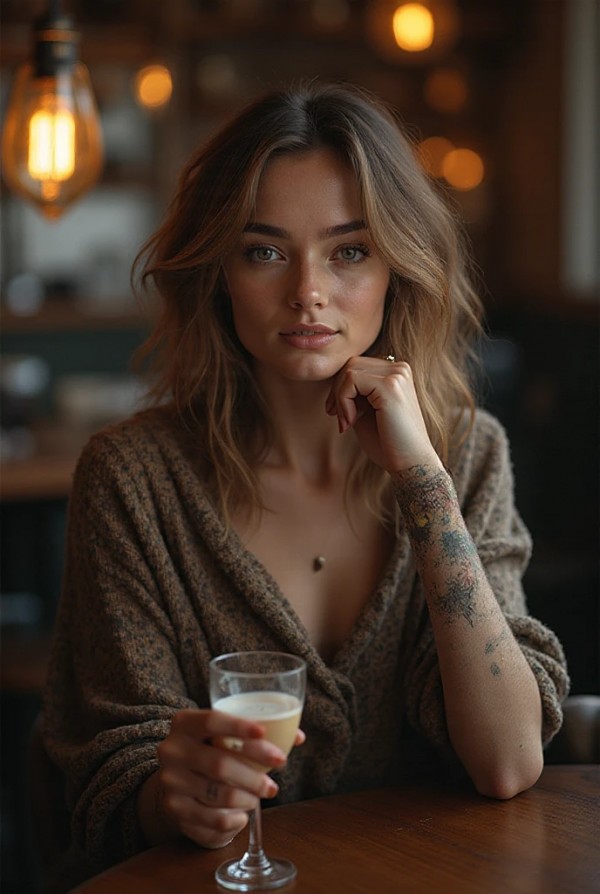 Девушка с цветными волосами, фотографирующая граффити Девушка с цветными волосами, фотографирующая граффити