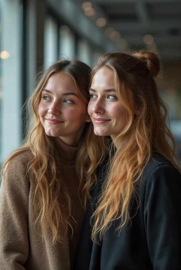 Блондинка и брюнетка в офисе, работают за ноутбуками вечером Блондинка и брюнетка в офисе, работают за ноутбуками вечером