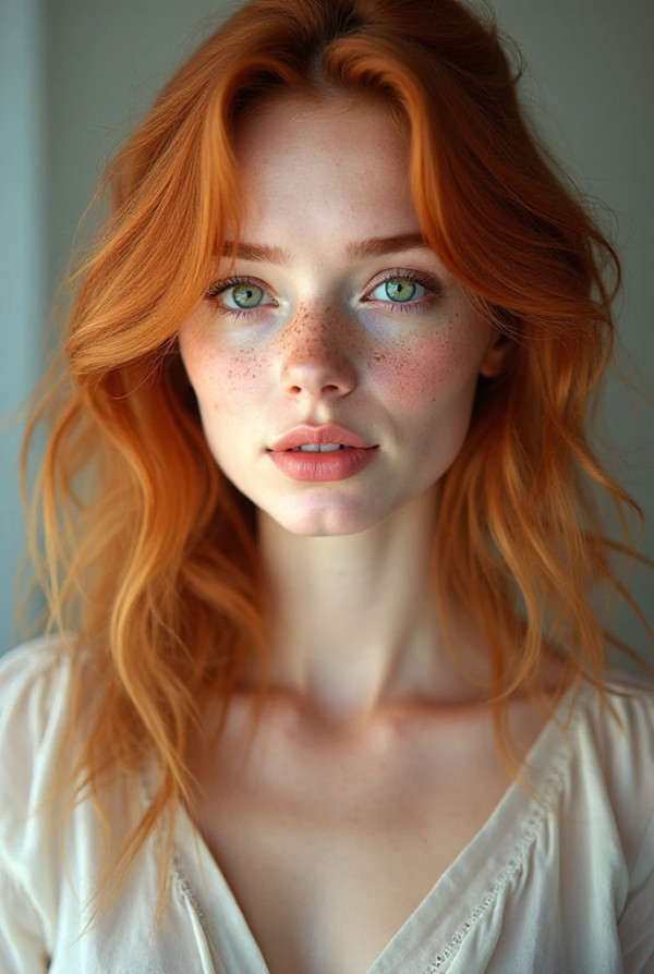 Нежная рыжая с доверительным взглядом Нежная рыжая с доверительным взглядом